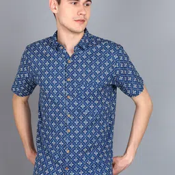 BLOCKS OF INDIA Men Printed Cotton Casual Shirt-image-14