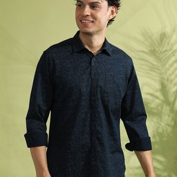 Crocodile Comfort Geometric Printed Cotton Casual Shirt-image-41