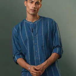 SHVAAS by VASTRAMAY Premium Opaque Geometric Printed Cotton Casual Shirt-image-69