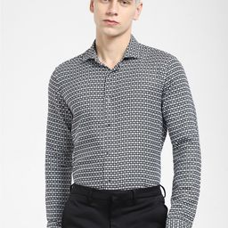 Jack & Jones Men Slim Fit Geometric Printed Formal Cotton Shirt-image-94