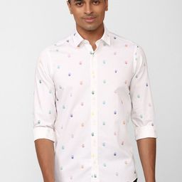 SIMON CARTER LONDON Men White Slim Fit Printed Casual Shirt-image-92