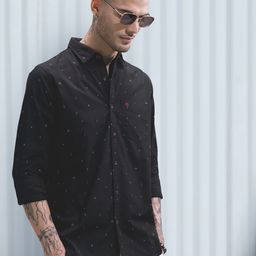 WROGN Men Black & Grey Slim Fit Printed Casual Shirt-picture-40