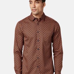 BYFORD by Pantaloons Men Rust Slim Fit Printed Casual Shirt-picture-42