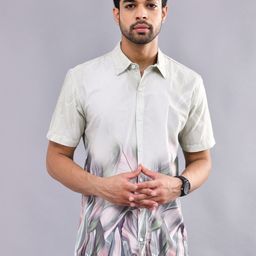 DEZANO Smart Slim Fit Abstract Printed Cotton Casual Shirt-image-64