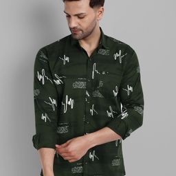 Majestic Man Men Green Slim Fit Floral Printed Casual Cotton  Shirt-image-71