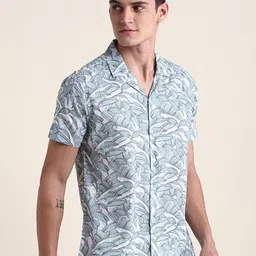 Dennis Lingo Floral Printed Cuban Collar Pure Cotton Casual Shirt-image-31