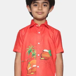 Sethukrishna Boys Printed Casual Cotton Shirt-image-82
