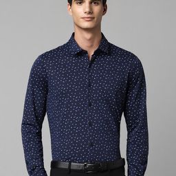 Allen Solly Floral Printed Slim Fit Opaque Formal Shirt-image-8