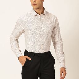 Thomas Scott Spread Collar Long Sleeves Premium Slim Fit Geometric Printed Formal Shirt-image-50