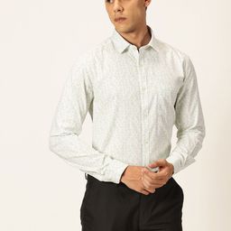 Thomas Scott Spread Collar Long Sleeves Premium Slim Fit Geometric Printed Formal Shirt-image-34