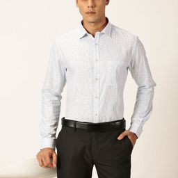 Thomas Scott Spread Collar Long Sleeves Premium Slim Fit Geometric Printed Formal Shirt-image-91