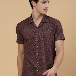 JADEBERRY Standard Ethnic Motifs Printed Club Collar Cotton Casual Shirt-image-98