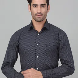 Cantabil Cotton Printed Formal Shirt-image-1