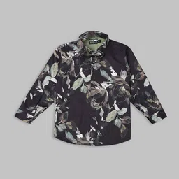 Actuel Boys Floral Printed Cotton Casual Shirt With Detachable Bow-picture-9