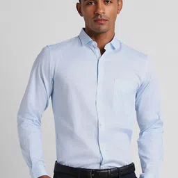 Peter England Slim Fit Geometric Printed Pure Cotton Formal Shirt-image-51