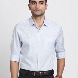 Turtle Micro Ditsy Printed Modern Slim Fit Opaque Cotton Formal Shirt-image-82