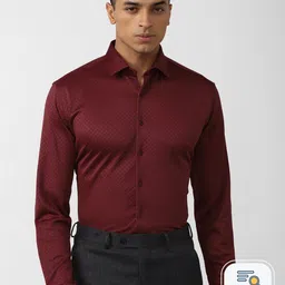 Van Heusen Micro Checked Slim Fit Opaque Formal Shirt-image-15