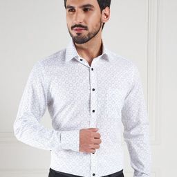 LOUIS STITCH Geometric Printed Comfort Cotton Formal Shirt-picture-16