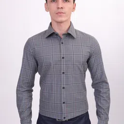 LOUIS STITCH Comfort Checked Cotton Formal Shirt-picture-44