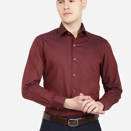Greenfibre Classic Slim Fit Printed Cotton Formal Shirt-image-45