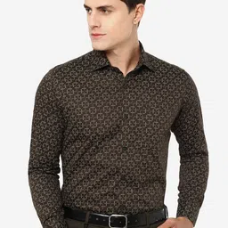 METAL Cotton Slim Fit Floral Printed Formal Shirt-image-40