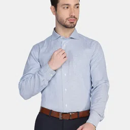 Blackberrys Men Blue Slim Fit Micro Ditsy Print Cotton Formal Shirt-picture-18