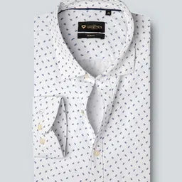 INVICTUS Men Easy Care White  Printed Pure Cotton Sustainable Formal Shirt-image-30