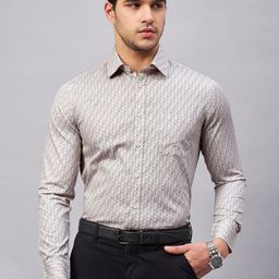LOUIS STITCH Comfort Abstract Printed Cotton Formal Shirt-image-48