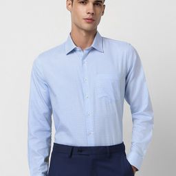 Van Heusen Checks Slim Fit Cotton Formal Shirt-image-14