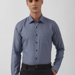 Van Heusen Slim Fit Micro Checked Pure Cotton Formal Shirt-image-52