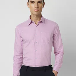 Van Heusen Slim Fit Micro Checked Pure Cotton Formal Shirt-image-54