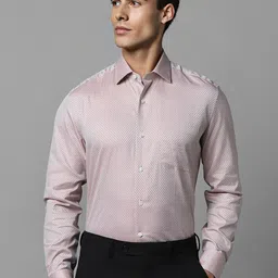 Luxure by Louis Philippe Micro Ditsy Printed Spread Collar Pure Cotton Formal Shirt-image-46