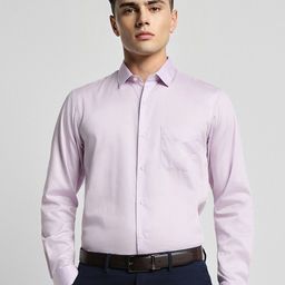 Peter England Opaque Slim Fit Pure Cotton Formal Shirt-image-76