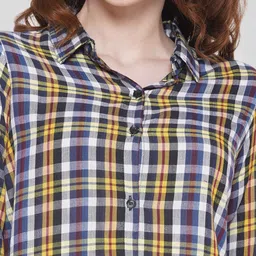 Vastraa Fusion Comfort Roll-Up Sleeves Tartan Checked Casual Shirt image 5