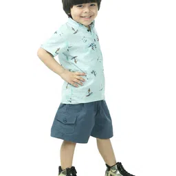 Freesia Array Boys Standard Conversational Printed Short Sleeves Cotton Casual Shirt image 3
