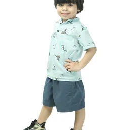 Freesia Array Boys Standard Conversational Printed Short Sleeves Cotton Casual Shirt image 4
