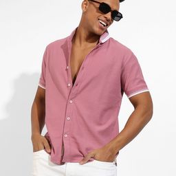 Campus Sutra Textured Classic Opaque Casual Shirt-image-27