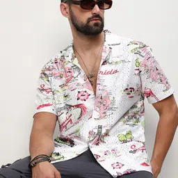 Campus Sutra Mesh Maps Shirt-image-22