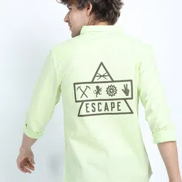 KETCH Men Lime Green Slim Fit Printed Casual Shirt-image-51