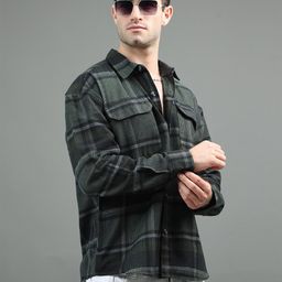 HERE&NOW Tartan Checks Oversized Cotton Casual Shirt-picture-33