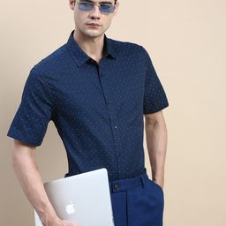 INVICTUS Standard Slim Fit Polka Dot Printed Cotton Formal Shirt-image-95