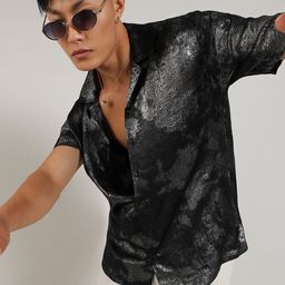 Campus Sutra Comfort Printed Spread Collar Short Sleeves Casual Shirt-image-35