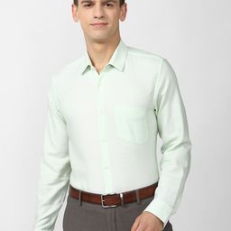 Peter England Men Green Slim Fit Formal Shirt-image-15
