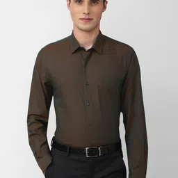 Peter England Men Brown Slim Fit Formal Shirt-image-39
