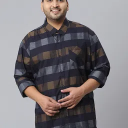 Instafab Plus Men Plus Size Classic Buffalo Checks Cotton Casual Shirt-76