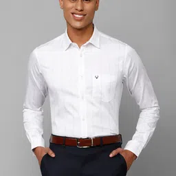 Allen Solly Men Slim Fit Vertical Striped Formal Pure Cotton Shirt-image-66