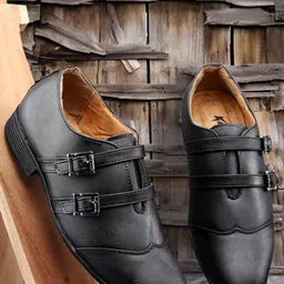 KRAASA Men Textured Formal Monk Shoes-picture-6
