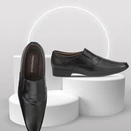 Provogue Men Black Solid Synthetic Slip-On-image-41