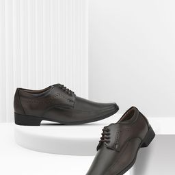 Provogue Men Brown Solid Slip On Synthetic Derby Lace Shoes-image-53