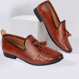 FAUSTO Men Perforated Lightweight Tassels Mojaris-picture-5